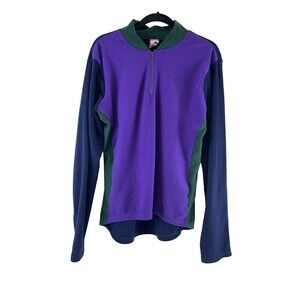 Trek USA Quarter 1/4 Zip Fleece Polartec Pullover Cycling Pocket Purple Women XL